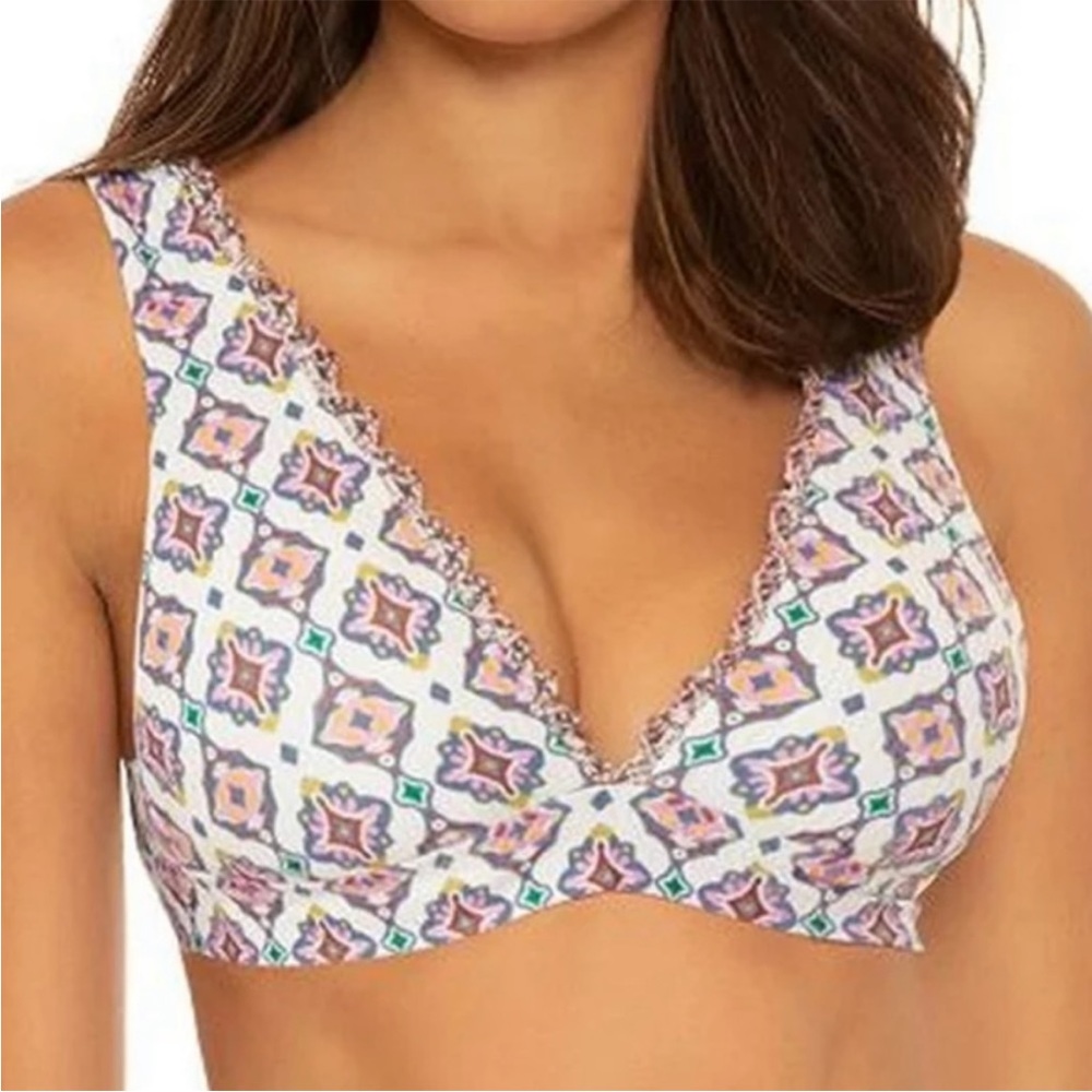 Becca Rebecca Virtue Elliana Banded Halter Bikini Top in Marrakesh SZ L NWT - Picture 2 of 6